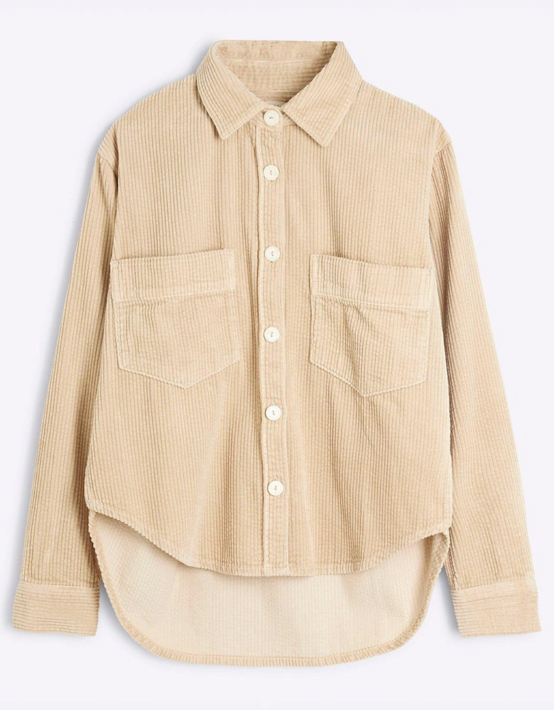 Relaxed Corduroy Shirt - Beige