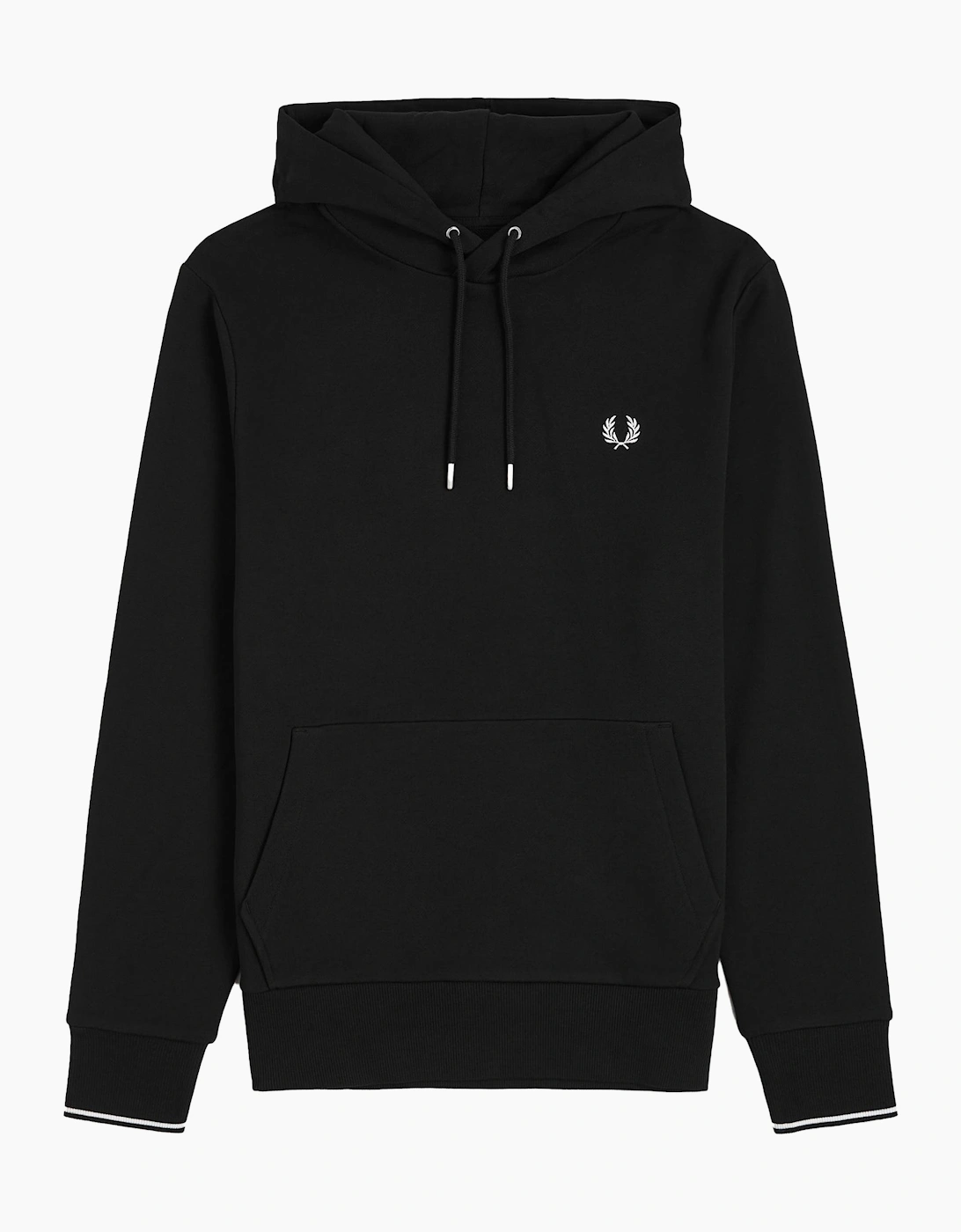 Men's Fred Perry Overhead Hooded Sweatshirt - Black - Size: 38
