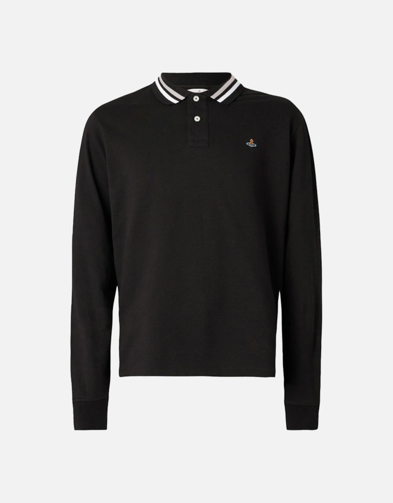 Classic Orb Long Sleeved Polo Black