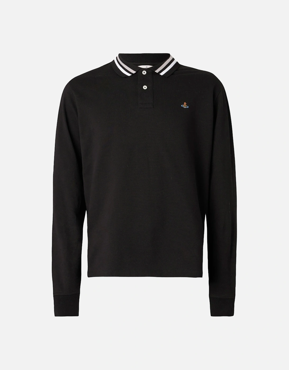 Classic Orb Long Sleeved Polo Black, 8 of 7