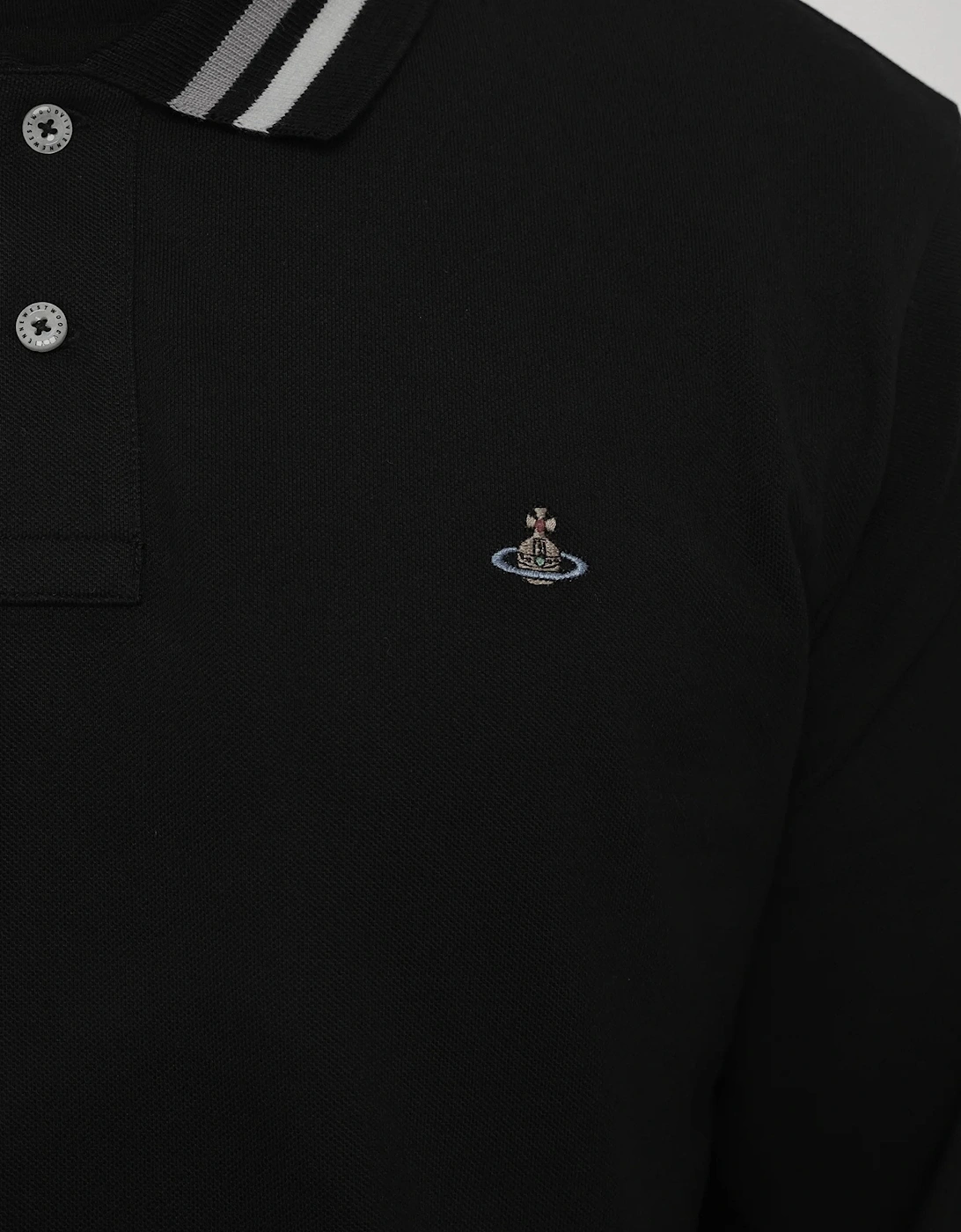 Classic Orb Long Sleeved Polo Black