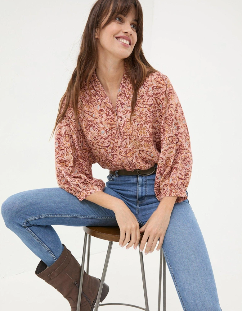 Evelyn Wild Paisley Blouse - Pink