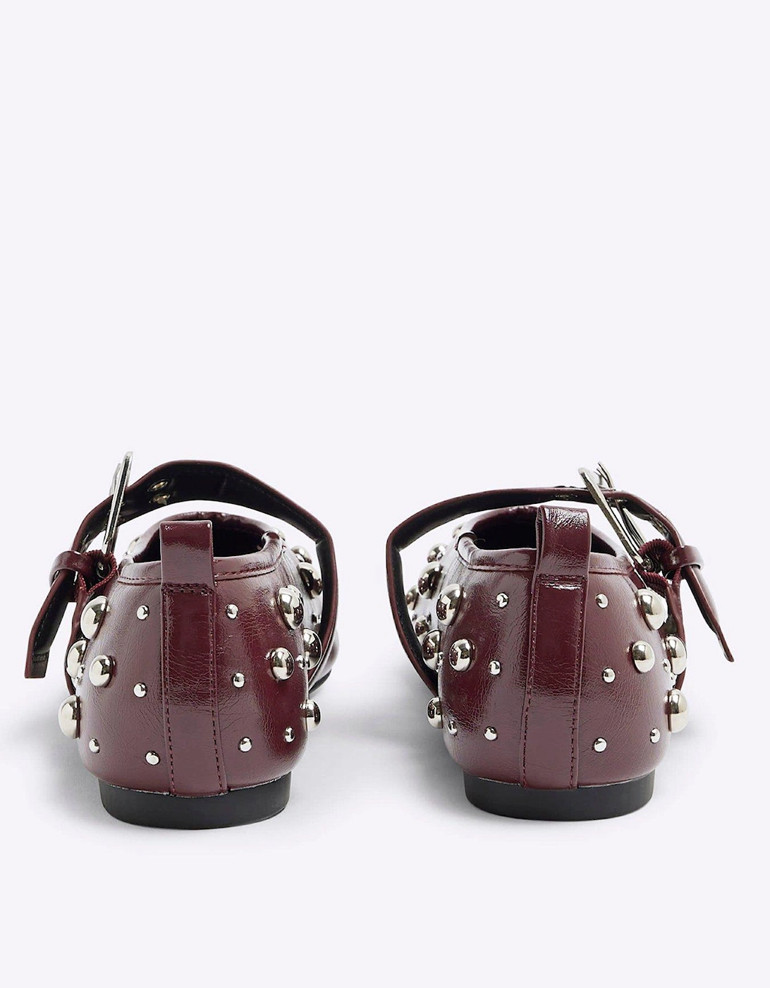 Studded Point Mary Jane - Red