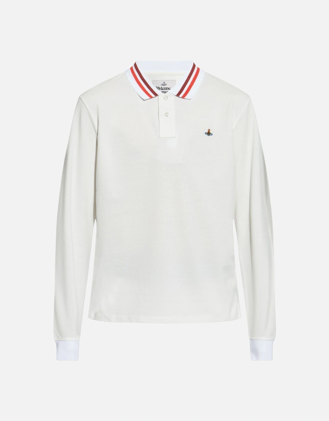 Classic Orb Long Sleeved Polo White, 9 of 8