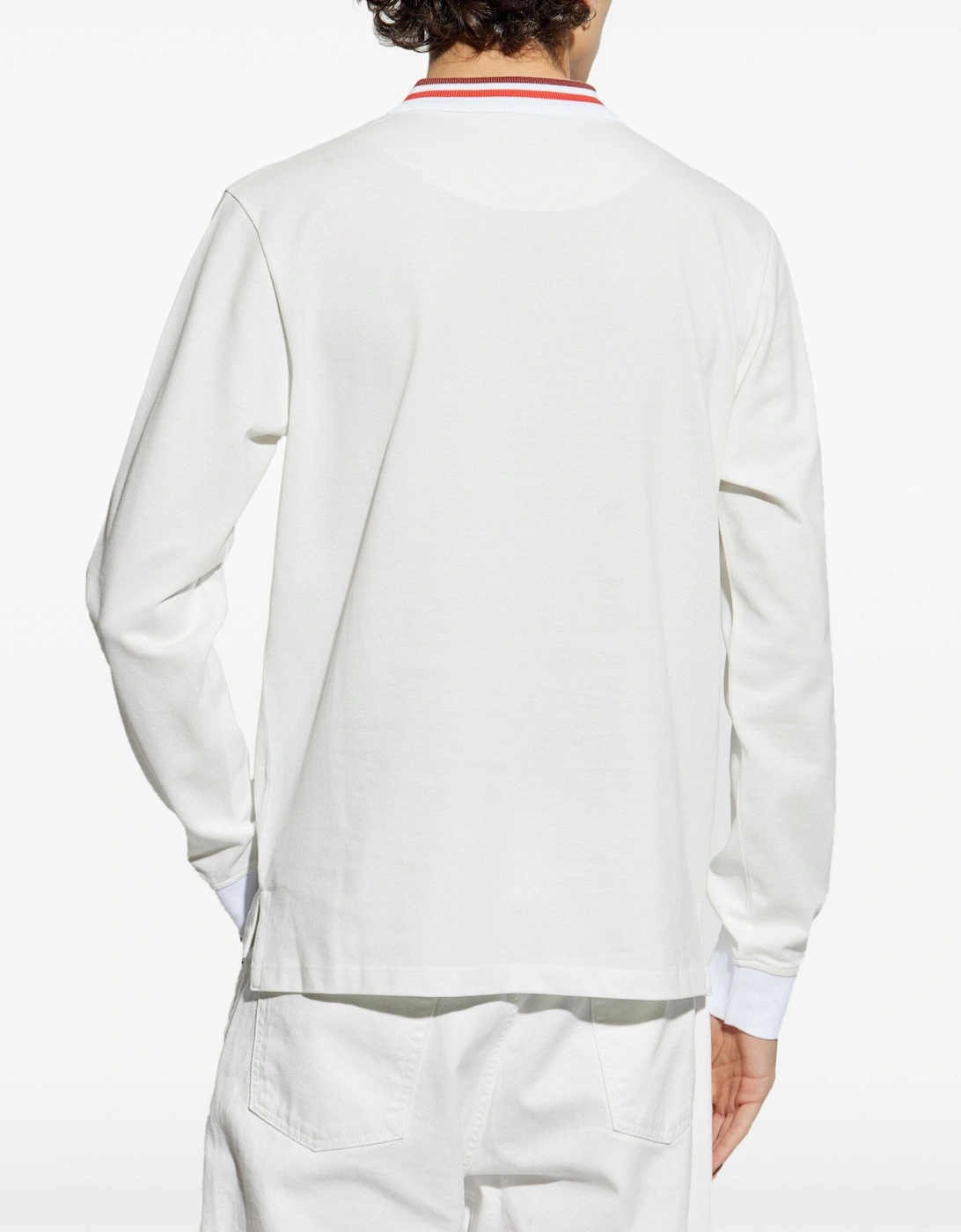 Classic Orb Long Sleeved Polo White