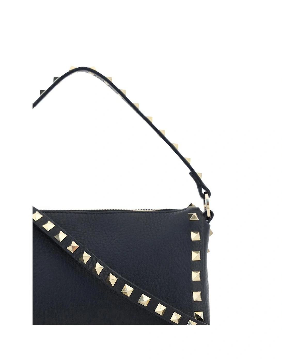 Small Rockstud Grained Leather Shoulder Bag Women - Black