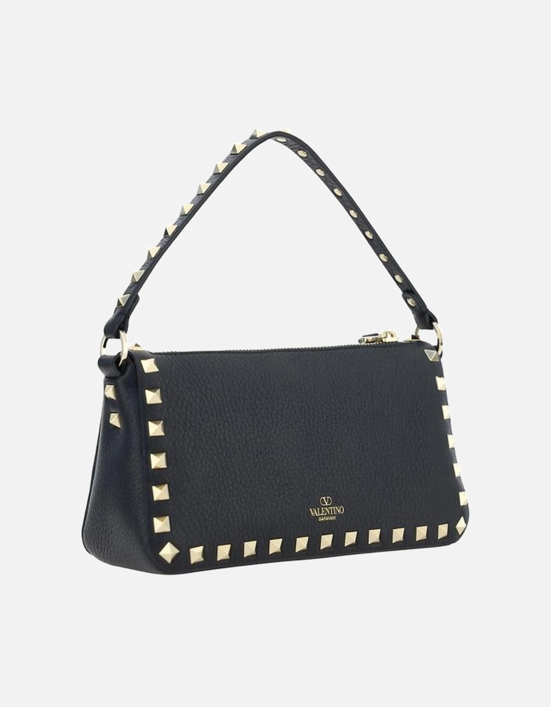 Small Rockstud Grained Leather Shoulder Bag Women - Black