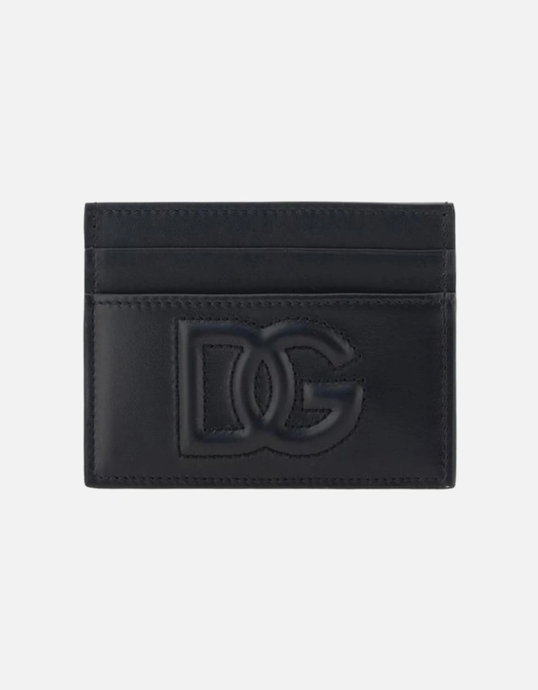 Calfskin Card Holder with Embossed Monogram Women - Black Wallets