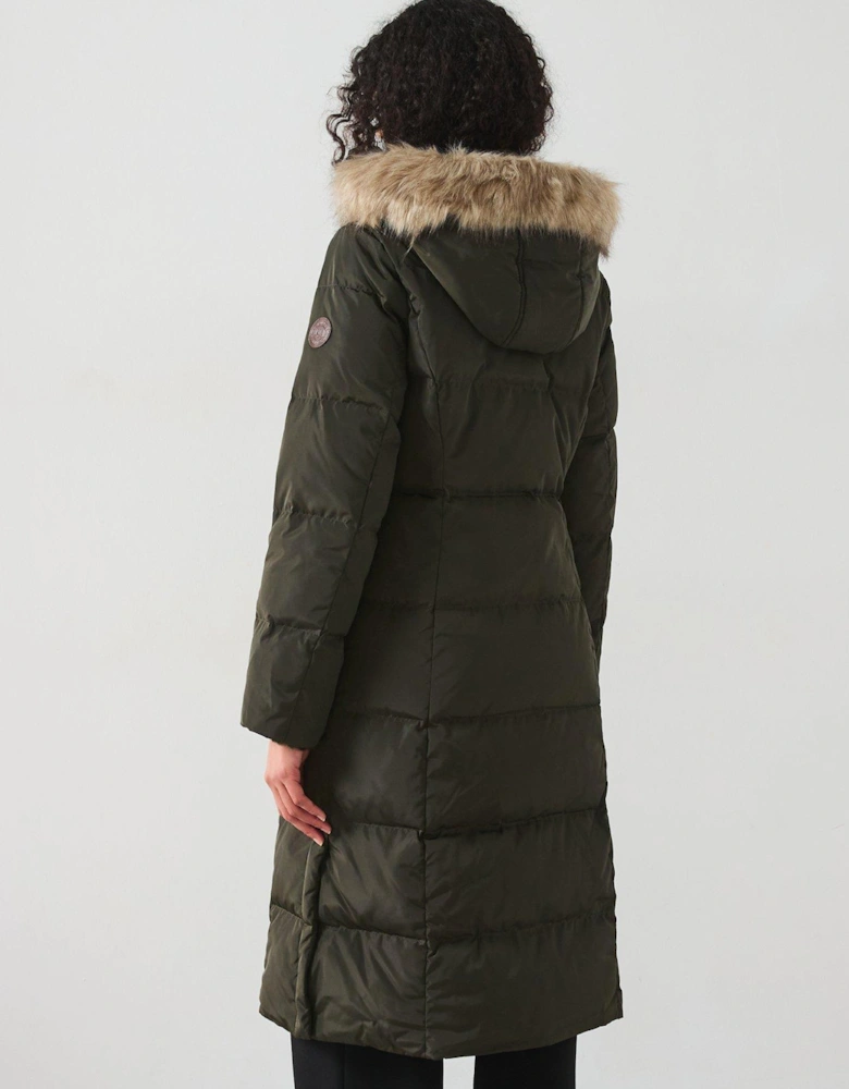 Longline Padded Coat - Green