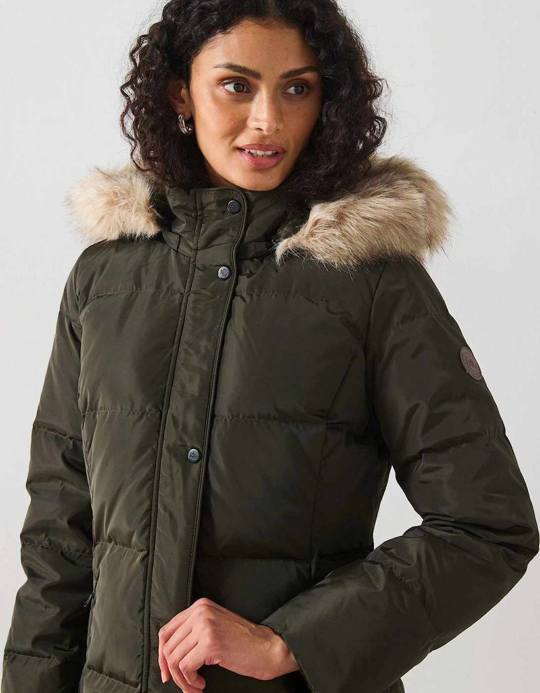 Longline Padded Coat - Green