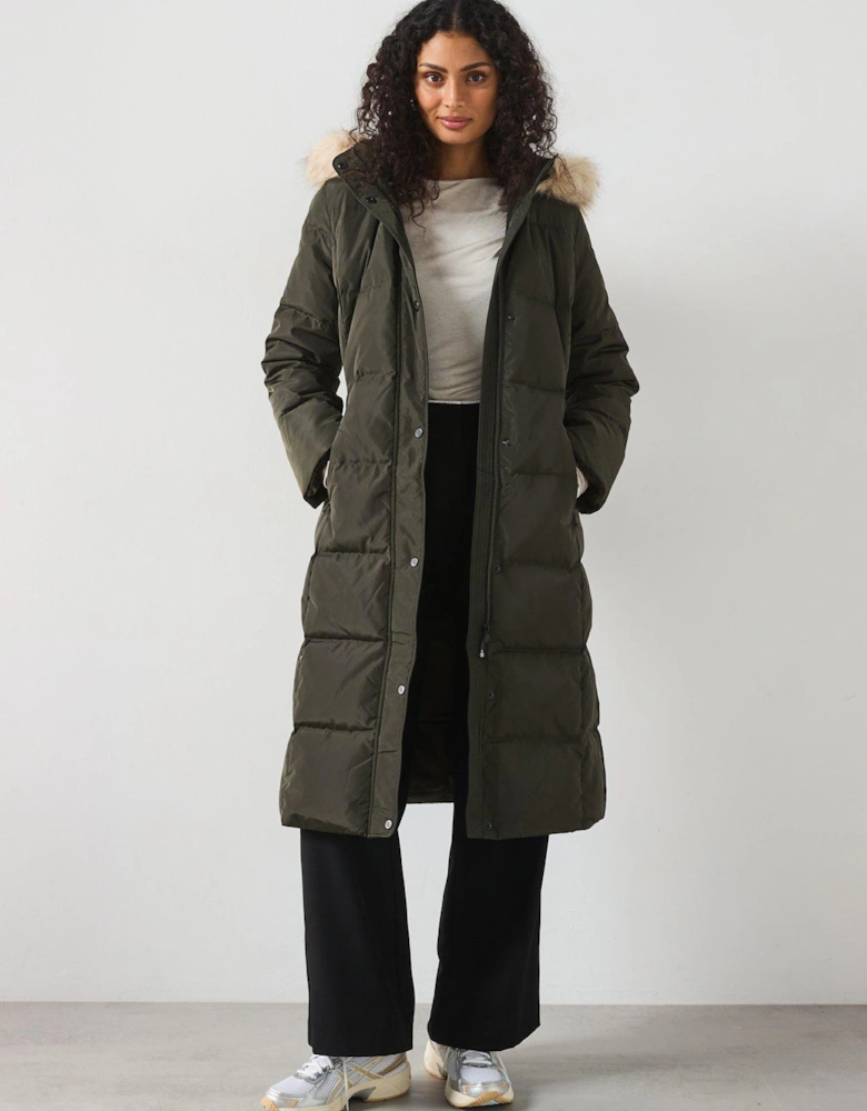 Longline Padded Coat - Green