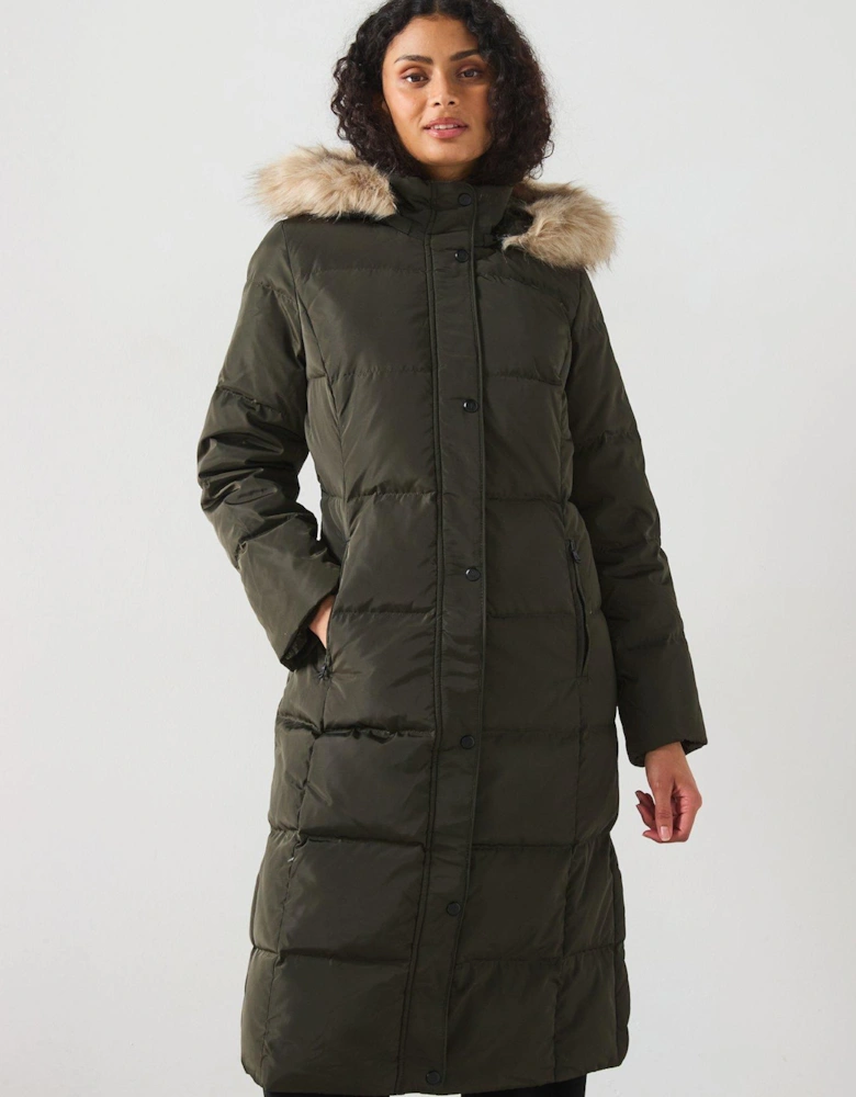 Longline Padded Coat - Green