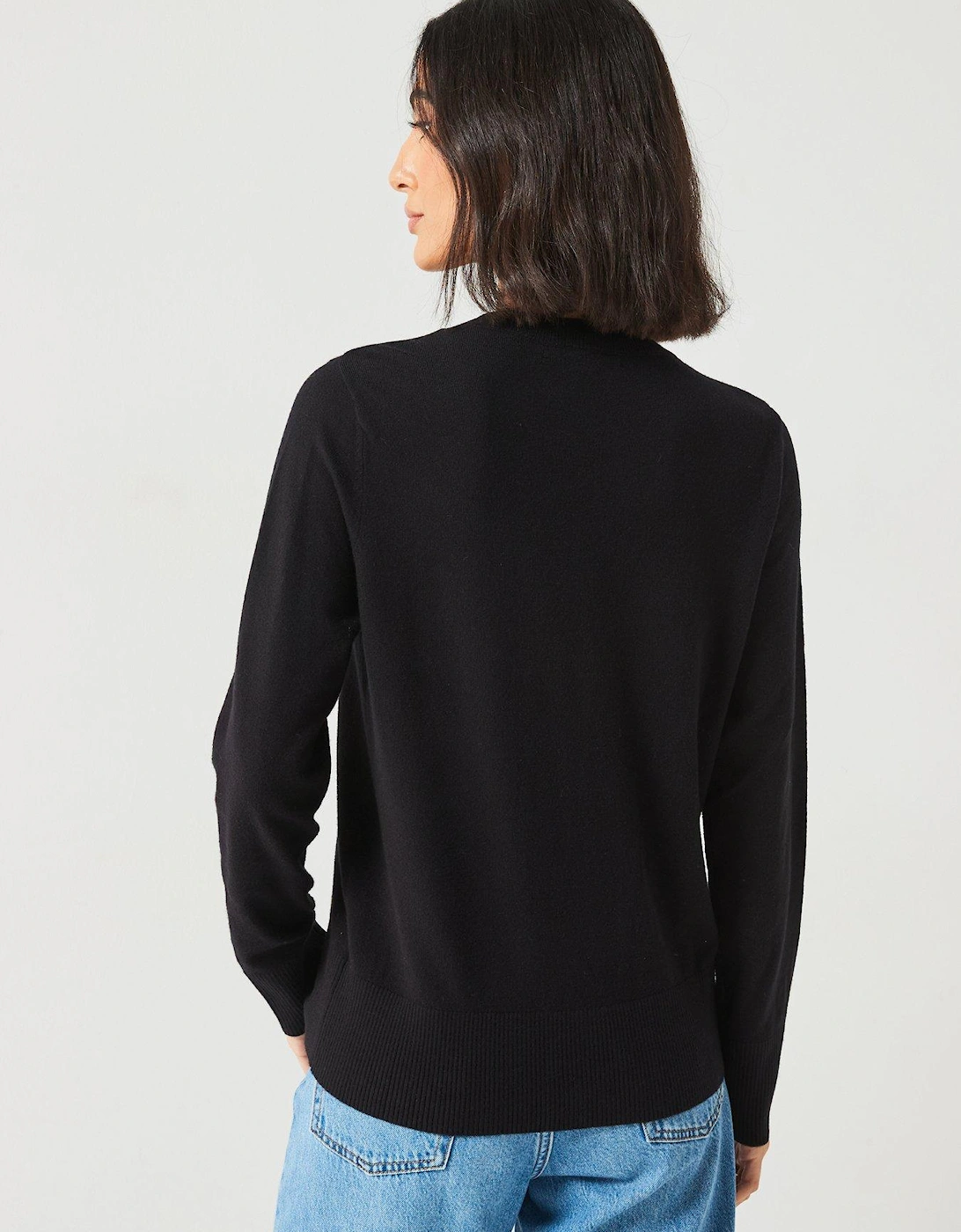 Relaxed Crew Neck Jumper - Black