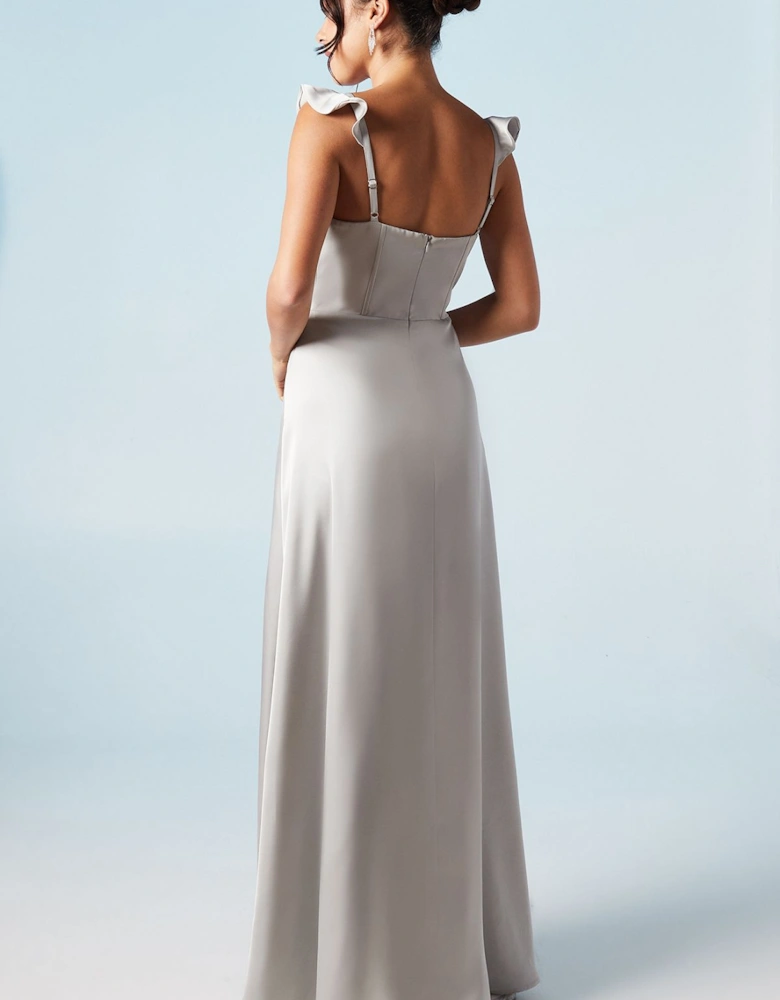 Fitted Bodice Satin Bridesmaids Dress