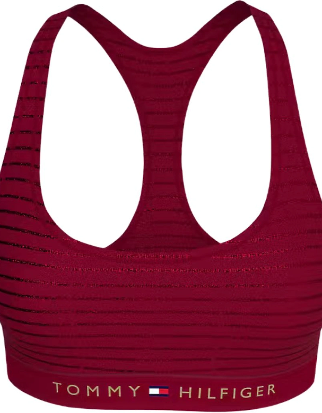 Lurex Pinstripe Unlined Bralette, Deep Rouge, 6 of 5