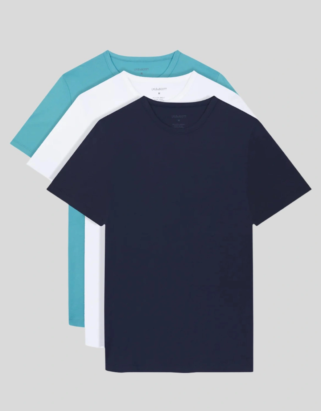 Lyle And Scott Men's Basic 3 Pack T-Shirt - Black - Size: 44/Regular