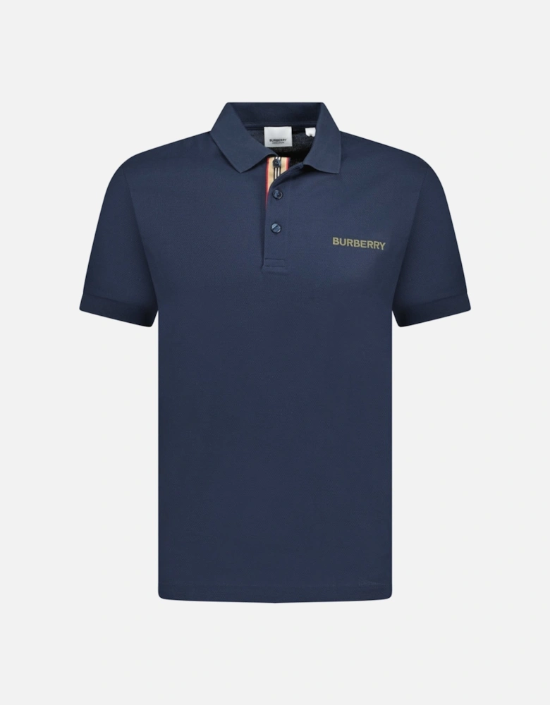 'Hartford' Embroidery Logo Check Polo Navy