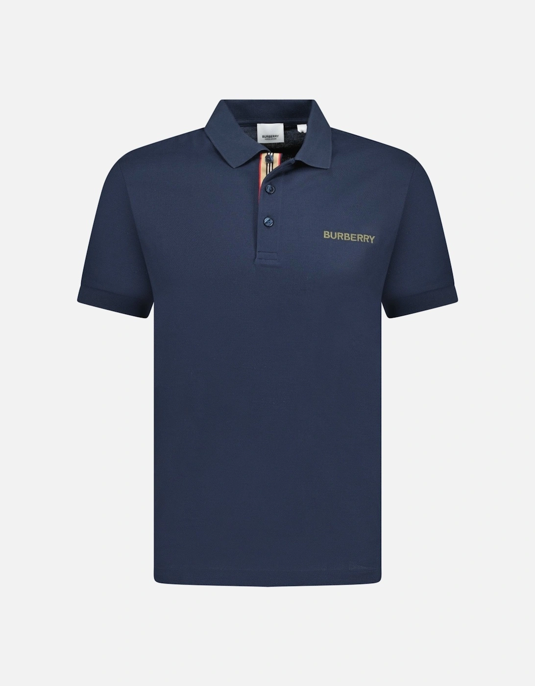 Men's Burberry 'Hartford' Embroidery Logo Check Polo Navy - Size: 42