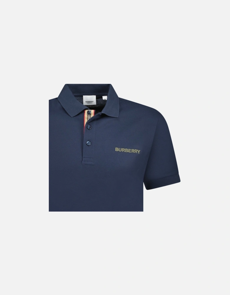 'Hartford' Embroidery Logo Check Polo Navy