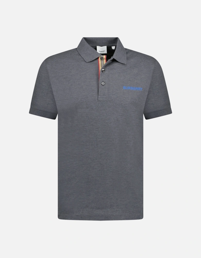 'Hartford' Embroidery Logo Check Polo Grey