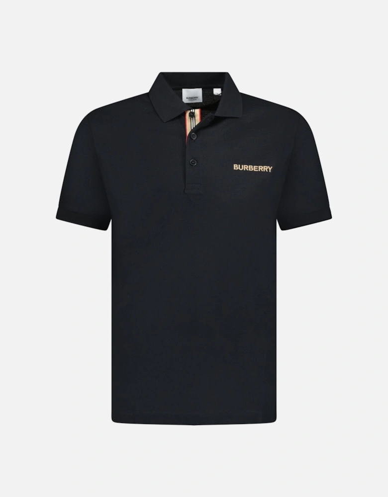 'Hartford' Embroidery Logo Check Polo Black