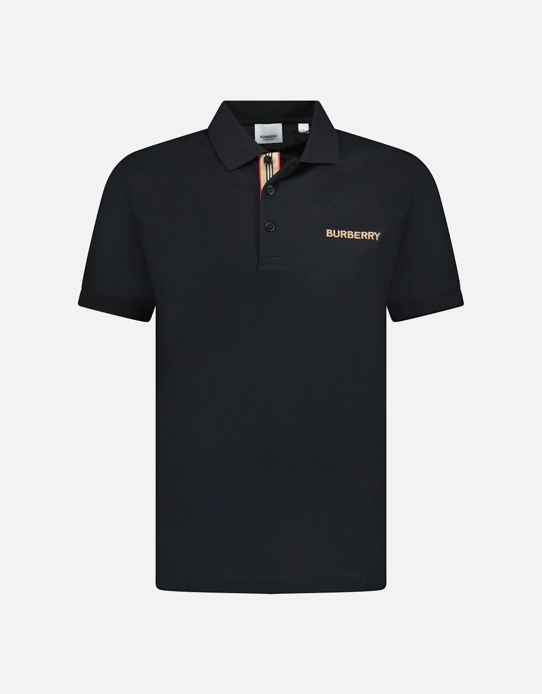 Men's Burberry 'Hartford' Embroidery Logo Check Polo Black - Size: 38