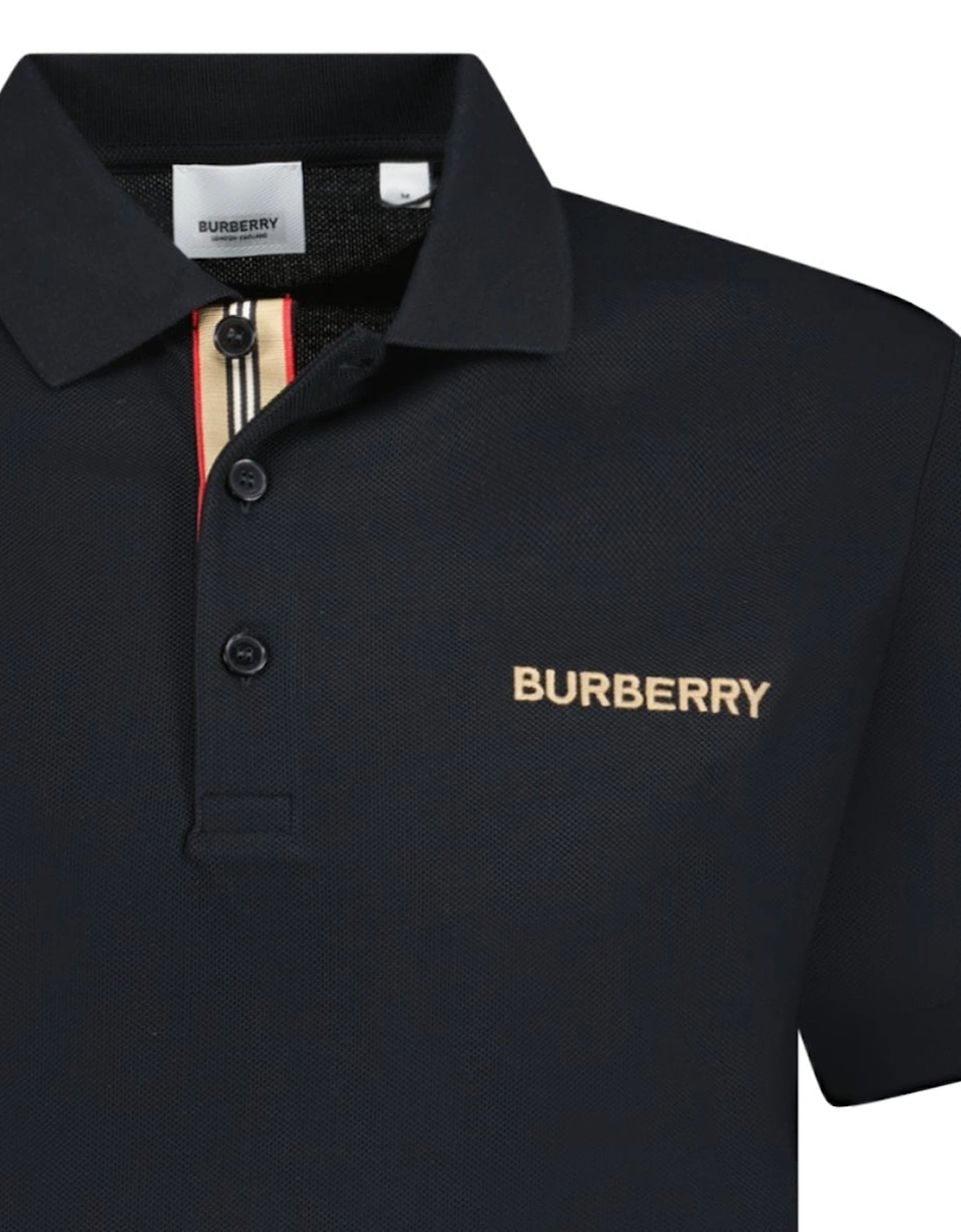 'Hartford' Embroidery Logo Check Polo Black