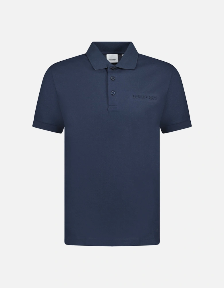 'Hartford' Embossed Logo Polo Navy