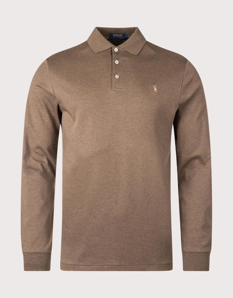 Custom Slim Fit Long Sleeve Soft Cotton Polo Shirt