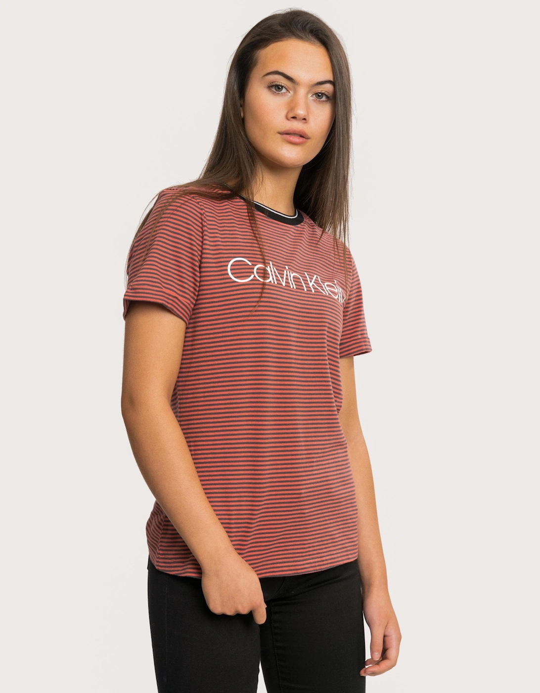 Thin Stripe Logo Womens Tee