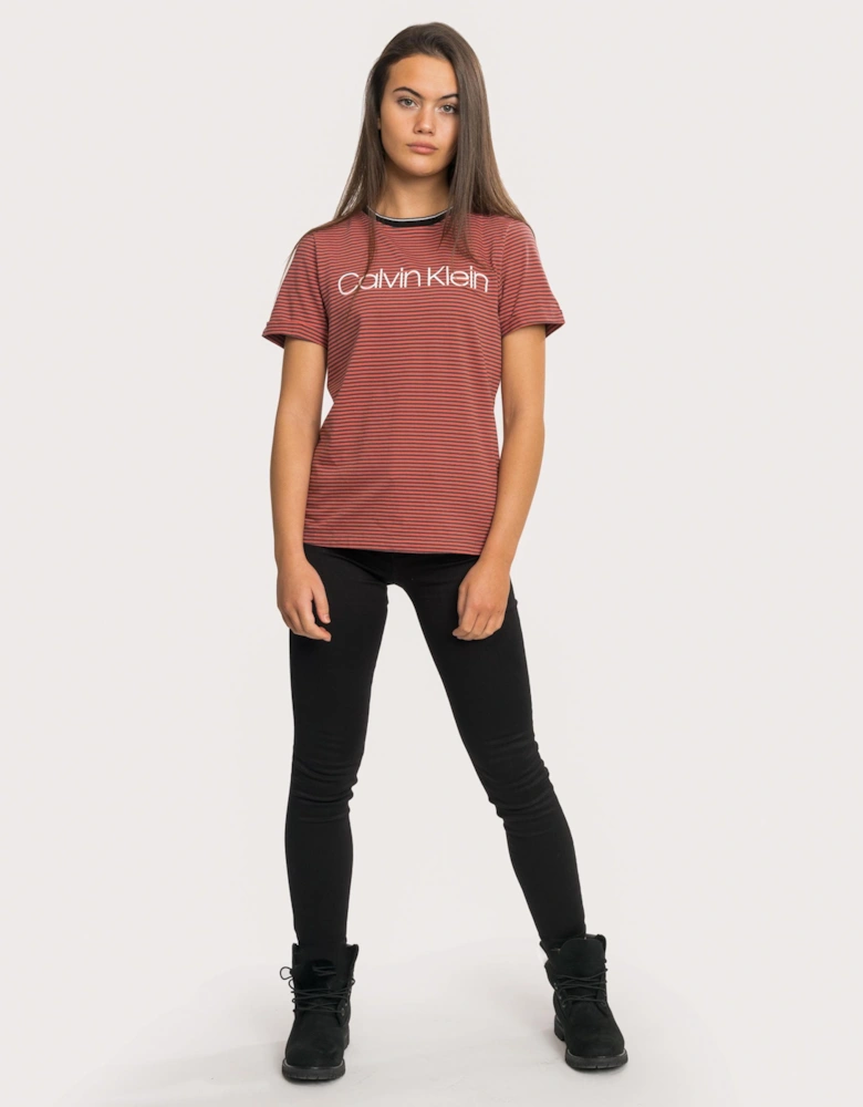 Thin Stripe Logo Womens Tee