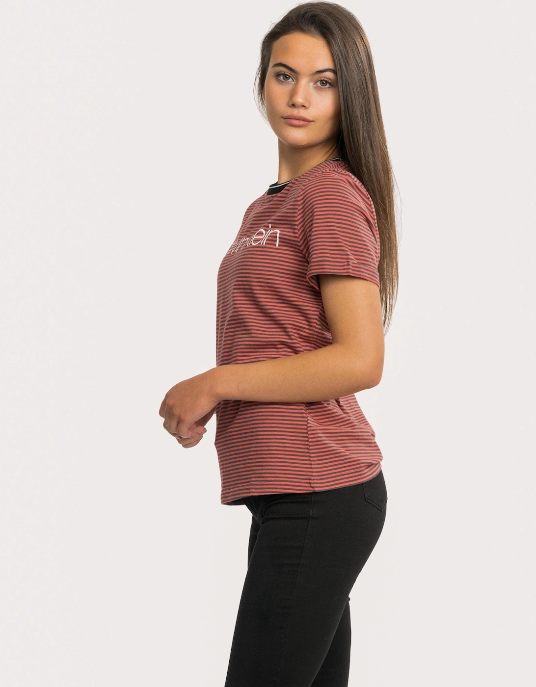 Thin Stripe Logo Womens Tee