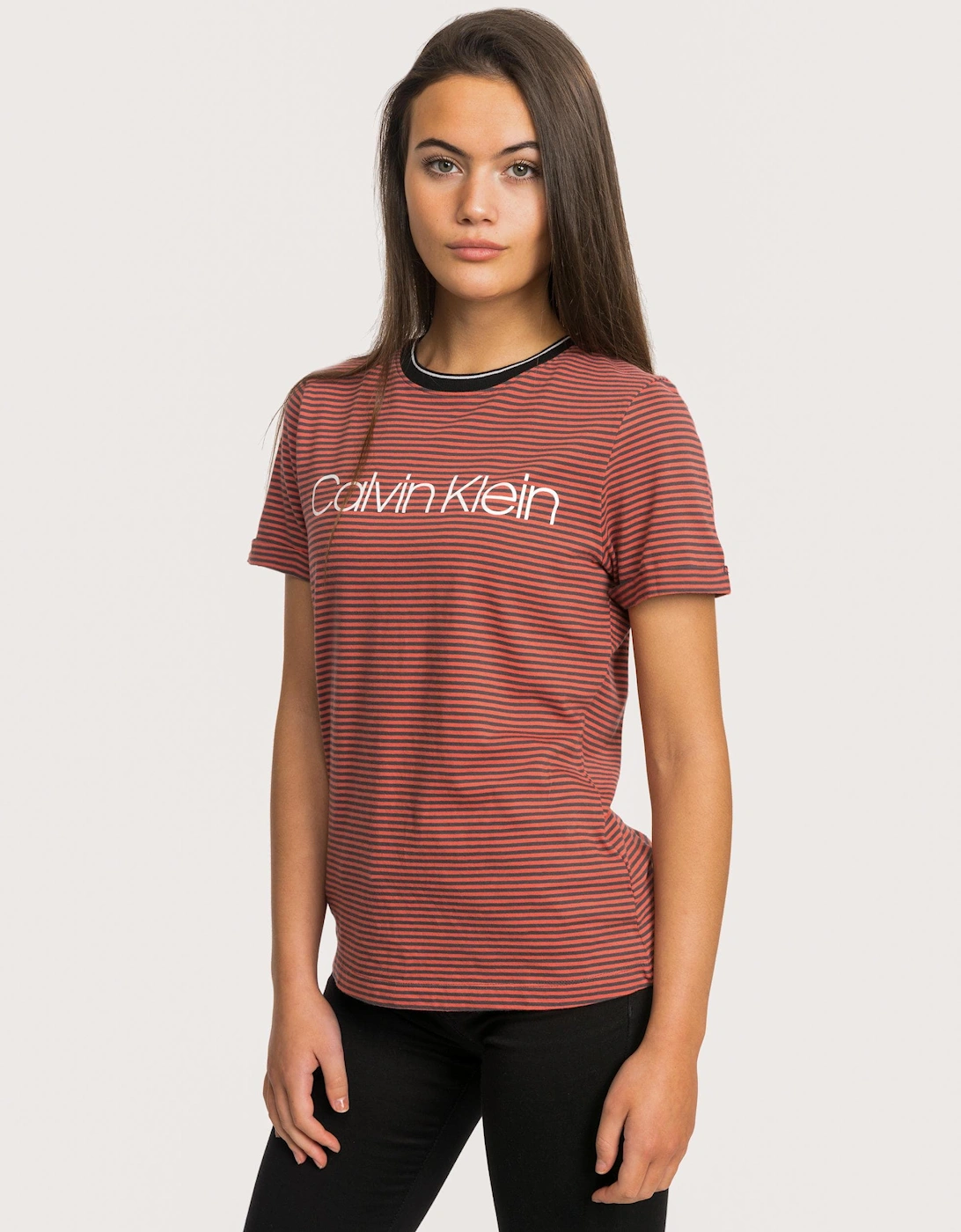 Thin Stripe Logo Womens Tee