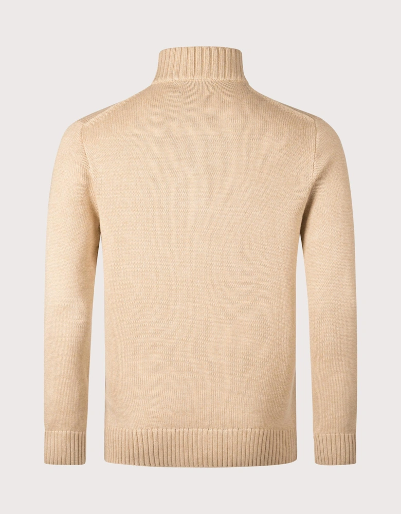 Mesh-Knit Cotton Quarter Zip Pullover