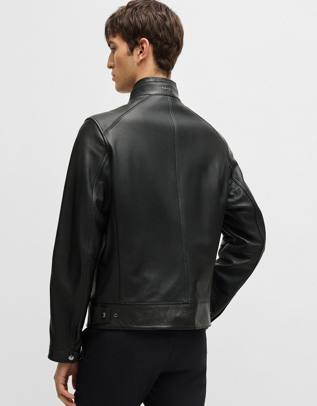 BOSS Black H-Mansell3 Leather Jacket 001 Black