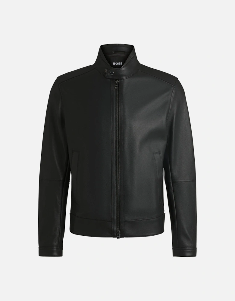 BOSS Black H-Mansell3 Leather Jacket 001 Black