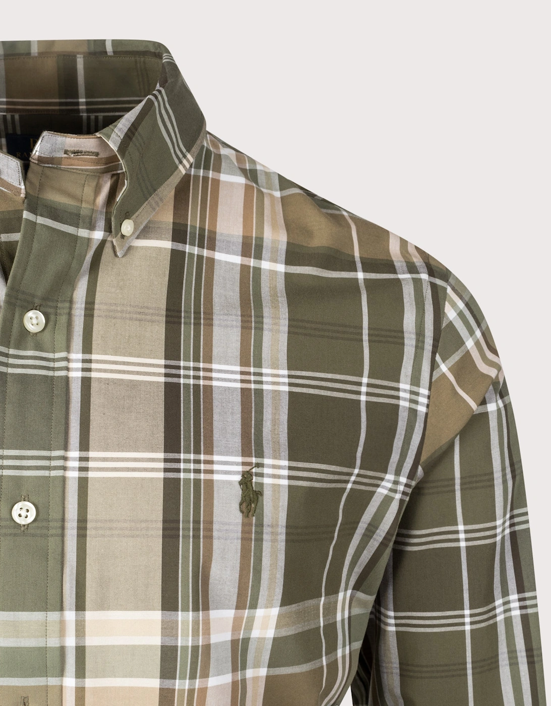 Custom Fit Plaid Stretch Poplin Shirt