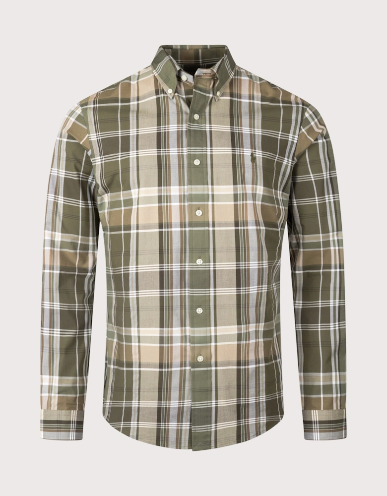 Custom Fit Plaid Stretch Poplin Shirt