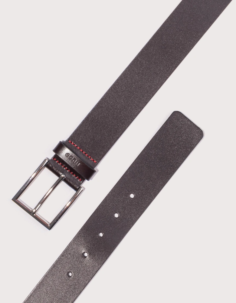 Giaspo Logo Embossed Leather Belt