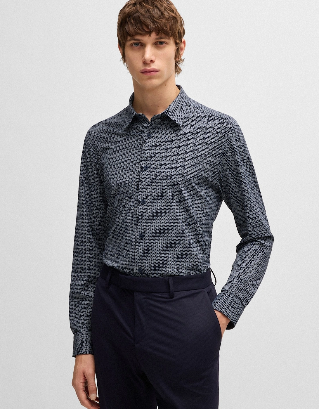 BOSS Black P-ROAN-kent-C1-233 Shirt 404 Dk Blue