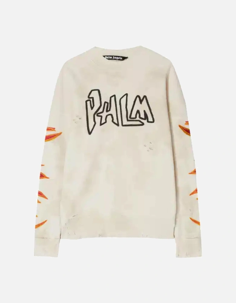 GRAFFITI FLAMES SWEATER BEIGE