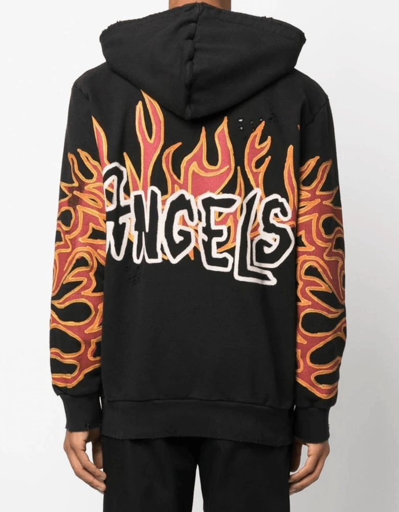 GRAFFITI FLAMES HOODIE BLACK