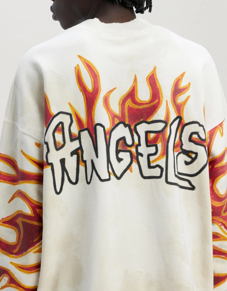 GRAFFITI FLAMES SWEATER BEIGE