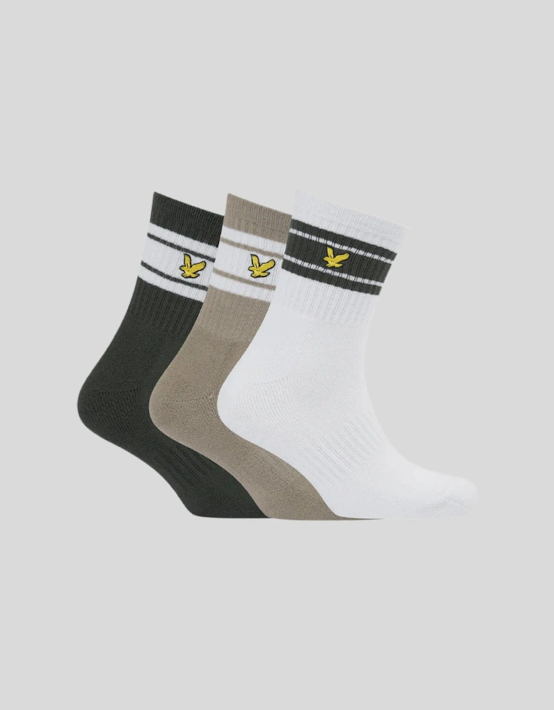 3 Pack Retro Sports Socks