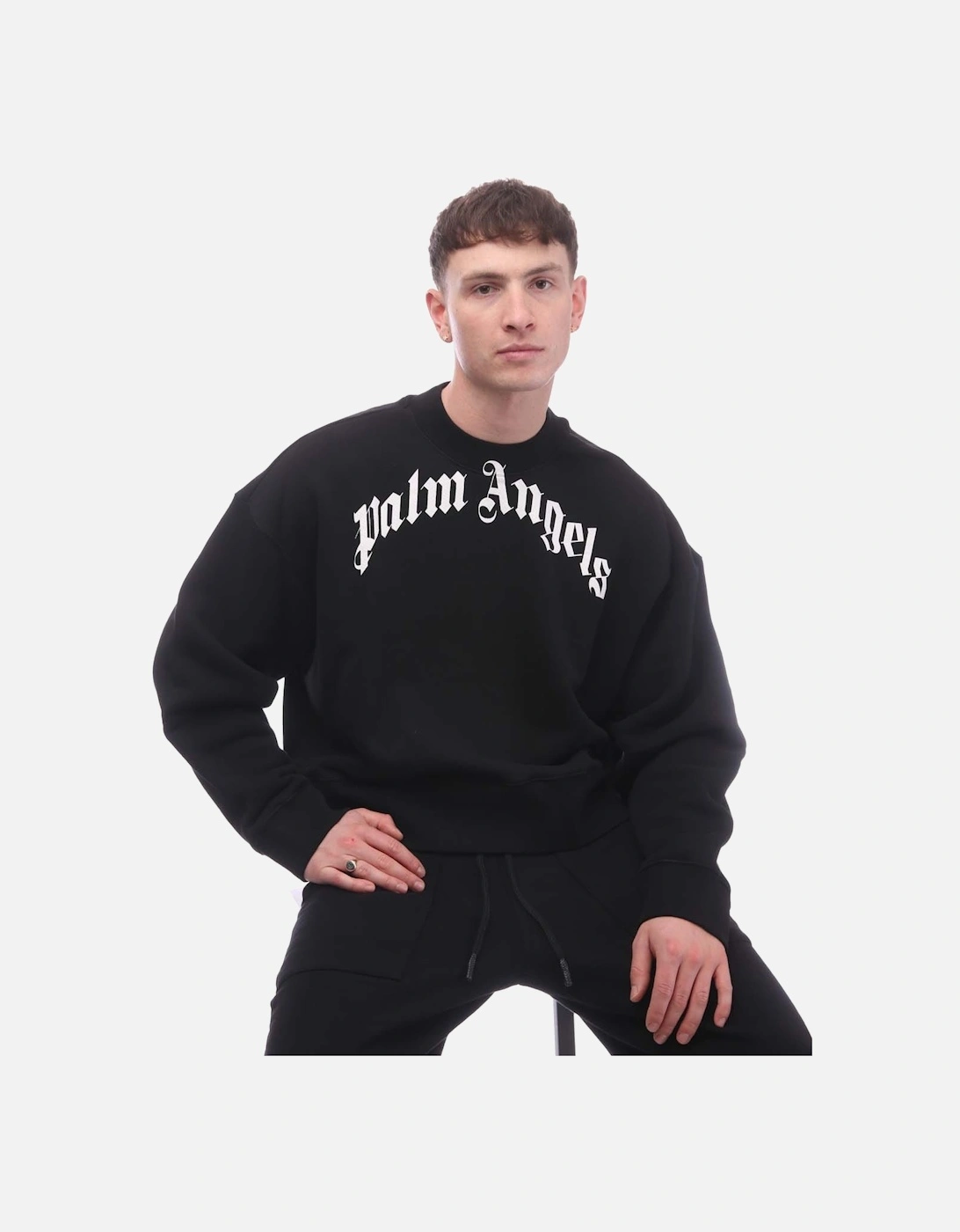 Curved Logo Crewneck Sweatshirt