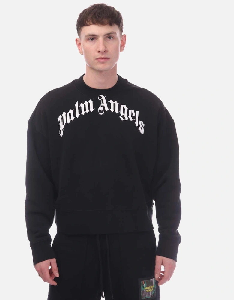 Curved Logo Crewneck Sweatshirt