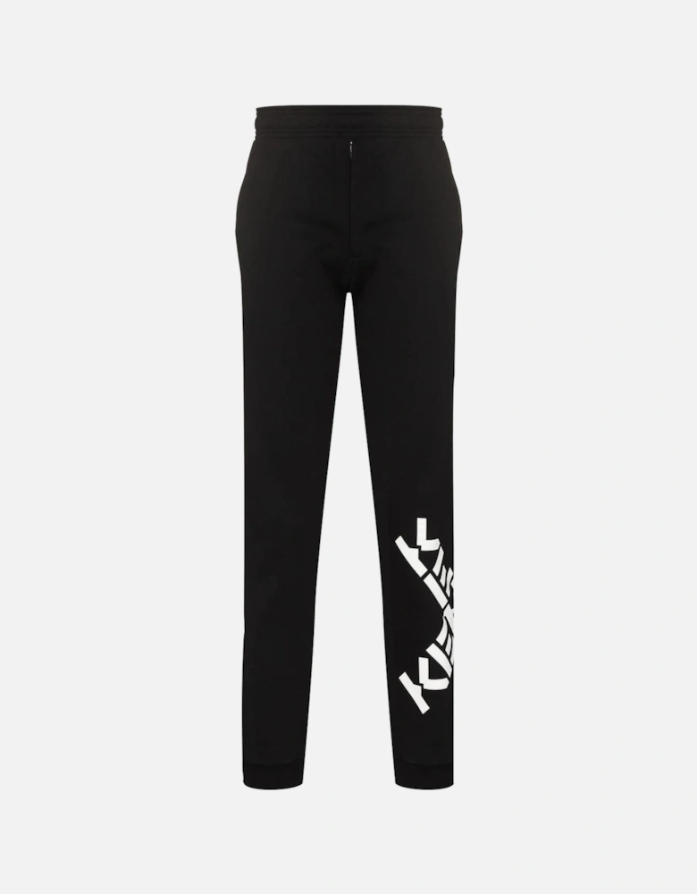 Big X Logo Printed Joggers in Black