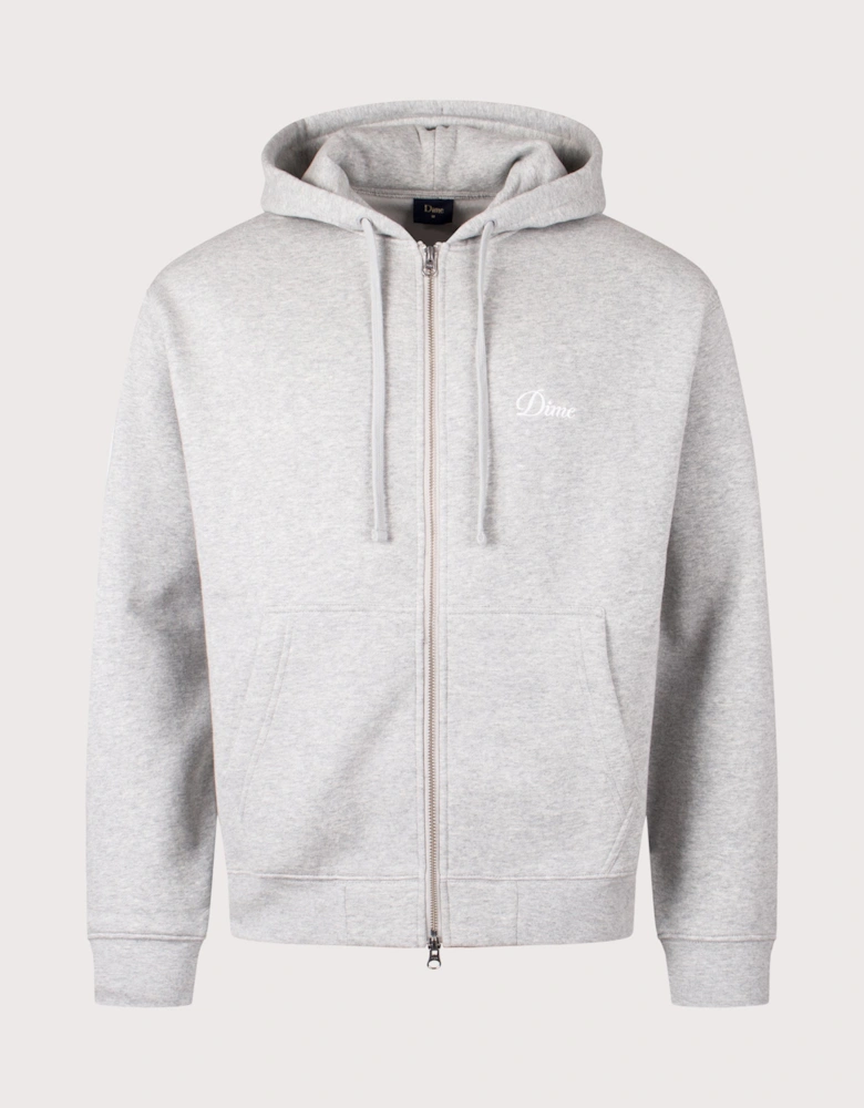 Cursive Small Logo Zip Through Hoodie