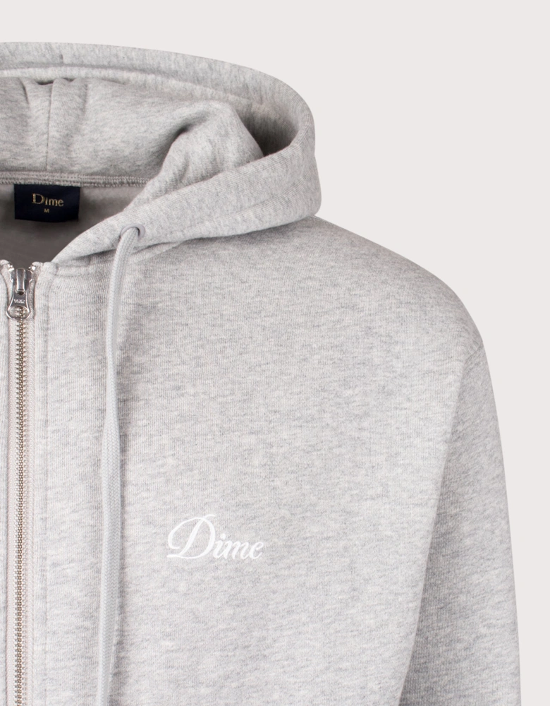 Cursive Small Logo Zip Through Hoodie