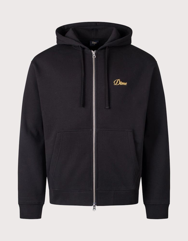 Cursive Small Logo Zip Through Hoodie